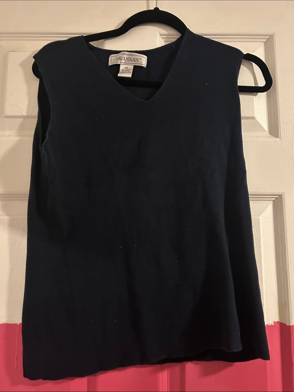 Savannah Navy V-Neck Sleeveless Knit Tank